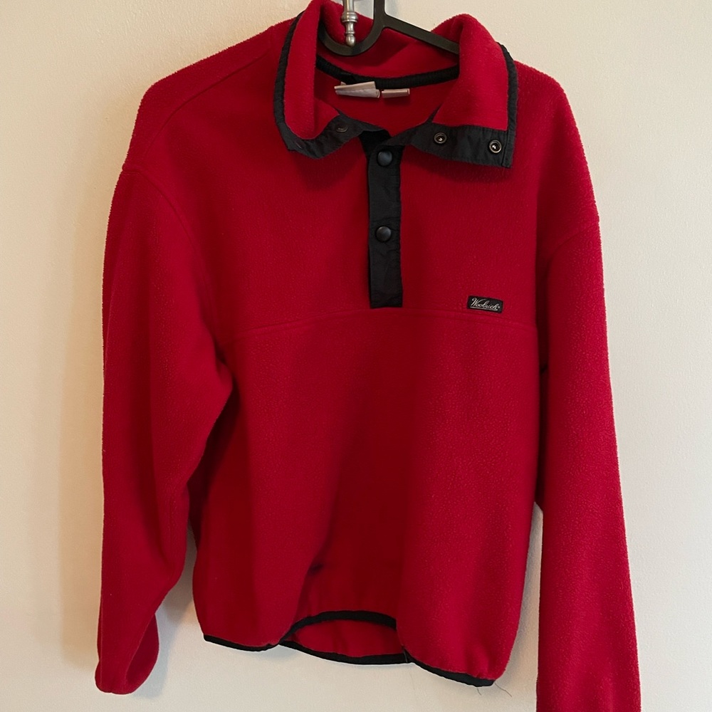 Woolrich: Vintage Fleece Pullover Snap Closure